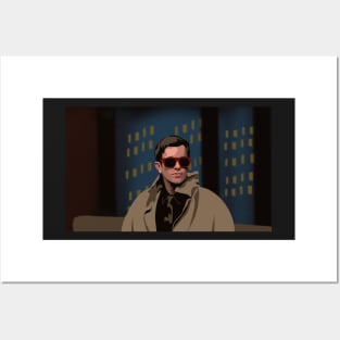 John Mulaney on Seth Meyers in Trench Coat Sunglasses Posters and Art